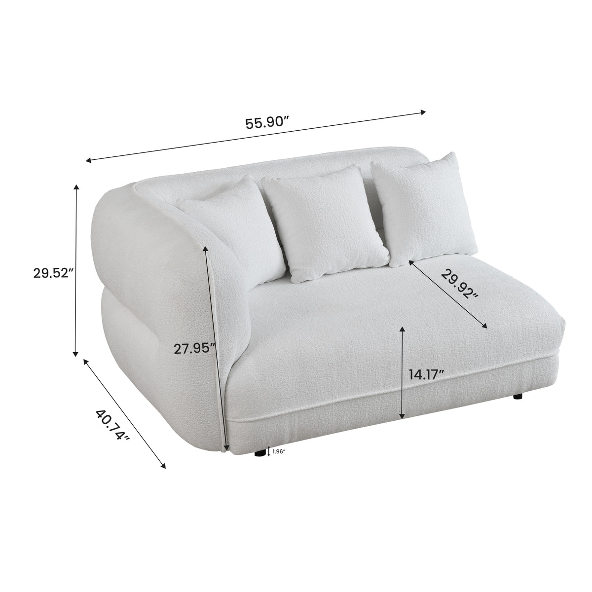 Spacious Sherpa Curved Couch