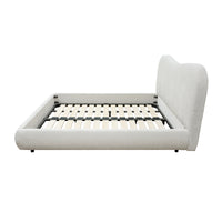 Wave-Shaped Upholstered Platform Bed – Queen & King Size Options