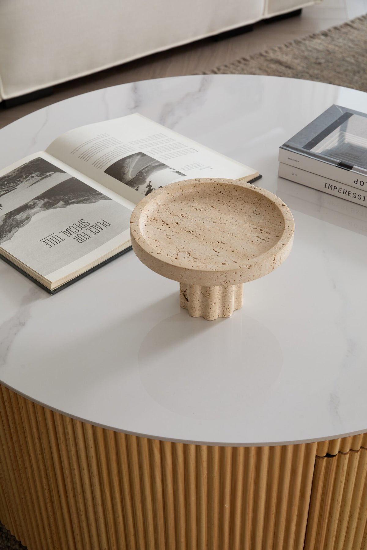 Scandi Round Sintered Stone Coffee Table