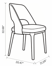 【LAS VEGAS MARKET EXHIBIT】Curved Back Dining Chair – Dark Wood Frame Armless Side Chair