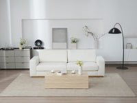 Minimalist Modern Sherpa Sectional Loveseat