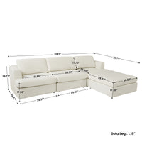 Modular L-Shaped Boucle Sectional Sofa, 2 Color Options, Freely Reconfigurable Fabric Couch with Chaise Lounge