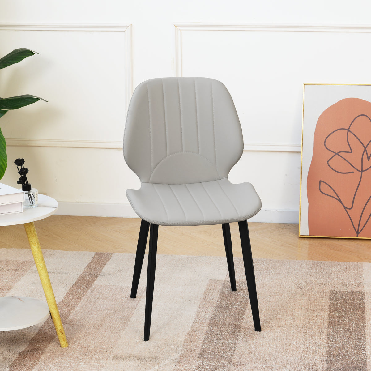 Modern Vertical Stitch PU Upholstered Dining Chair Set – 2 Color Options, 2-Pack / 4-Pack Available