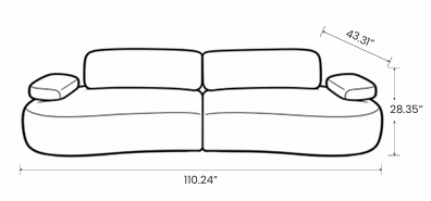 Modular Adjustable Sofa – Lambswool Fabric Curved Sectional Couch