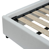 Wave-Shaped Upholstered Platform Bed – 2 Color Options, Queen & King Size