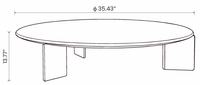 【LAS VEGAS MARKET EXHIBIT】Round Green Vein Sintered Stone Coffee Table, Two Flat Dark Bronze Metal Legs Luxury Living Room Center Table