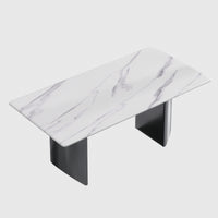 Modern Marble Dining Table, Rectangular Center Tables for Home Living Room