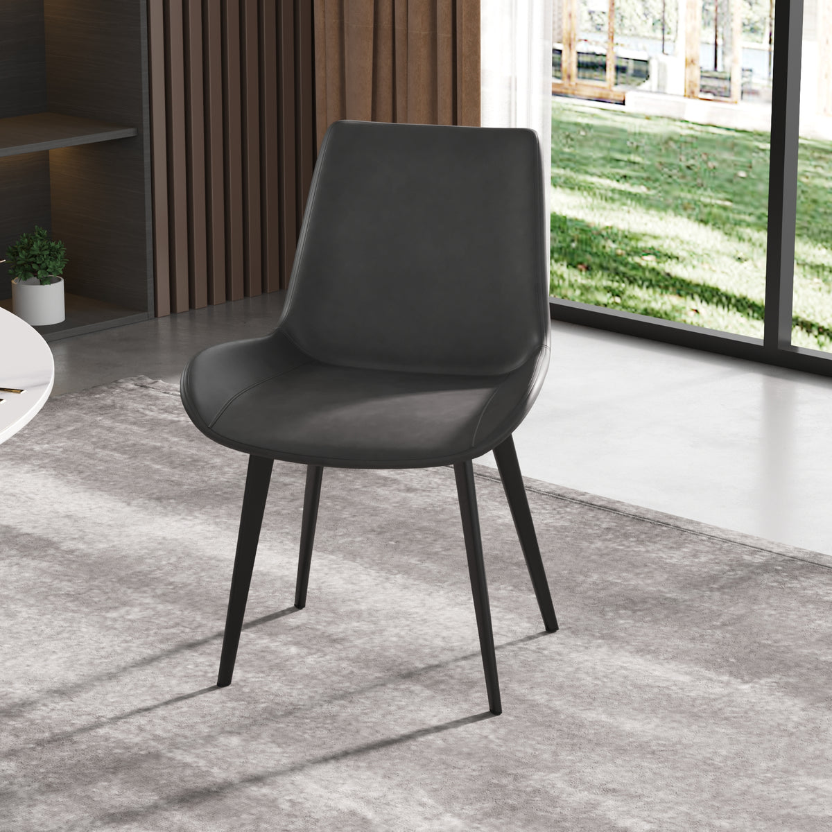 Modern Simple Luxury High-end Tea Restaurant Table Chair Italian Minimalist Leather Chair Nordic Backrest Chair