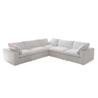 Sky Cloud Sectional Sofa | Washable Cover 120-Inch Linen Corner Sectionals 5-Seaters