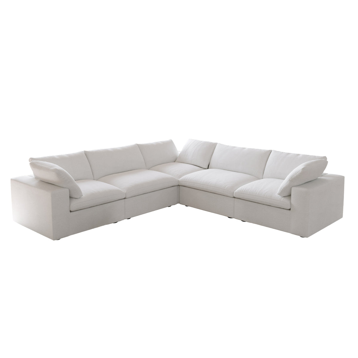 Sky Cloud Sectional Sofa | Washable Cover 120-Inch Linen Corner Sectionals 5-Seaters