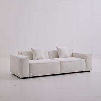 Sherpa Sofa Loveseat-Beige Fabric, Freely Assemblable for Living Room & Leisure Area