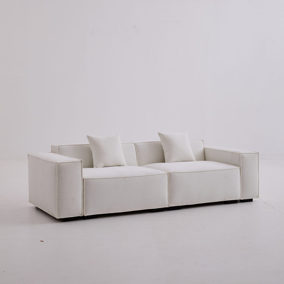 Sherpa Sofa Loveseat-Beige Fabric, Freely Assemblable for Living Room & Leisure Area