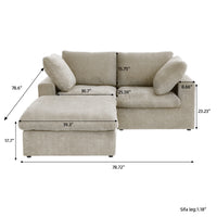 Sky Cloud Sectional Sofa | Pet-Friendly Cover 80-Inch Linen L-Shaped Sectionals 3-Seaters