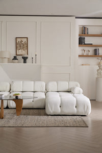 Modern Biscuit Sectional Sofa 3-Seater with Chaise