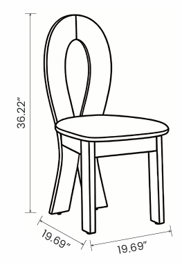 【LAS VEGAS MARKET EXHIBIT】Oval Cutout Back Wooden Dining Chair with Fabric Cushion