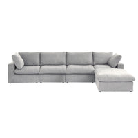 Sky Cloud Sectional Sofa | Modular Washable 160-Inch Linen L-Shaped Sectionals 5-Seaters