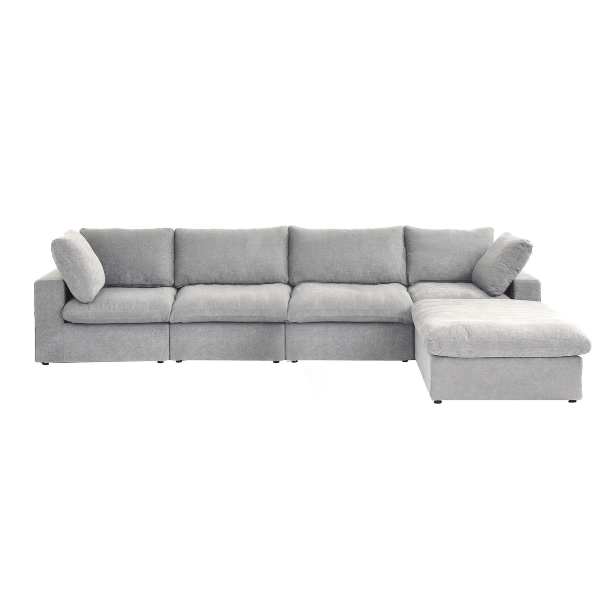 Sky Cloud Sectional Sofa | Modular Washable 160-Inch Linen L-Shaped Sectionals 5-Seaters