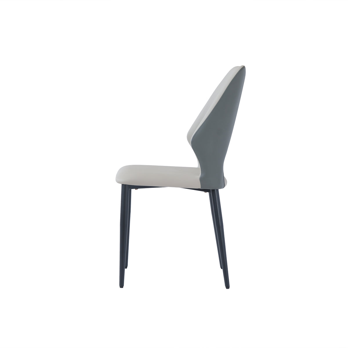 Modern Contrast Color Hollow Back Dining Chair Set of 2