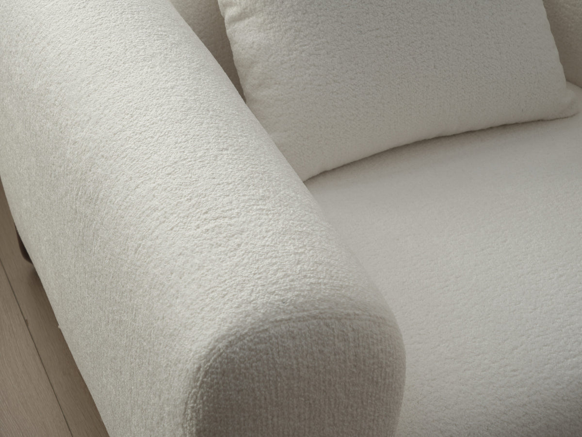 Artistic Sherpa Couch Sofa with Solid Wood Legs