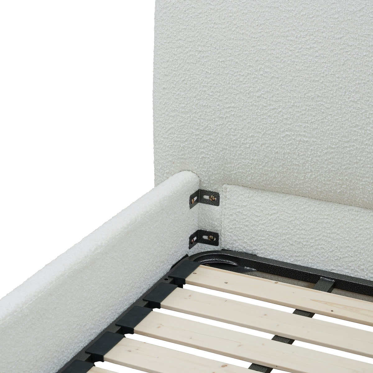 Bouclé Upholstered Platform Bed (Queen & King Size)