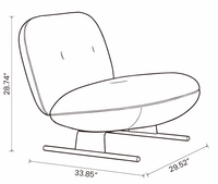 【LAS VEGAS MARKET EXHIBIT】Frosted Velvet Tufted Armless Lounge Accent Chair, Dual-Tube Metal Slide Base Low Profile Leisure Chair