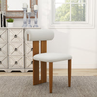 Modern Light Luxury Teddy Fabric Dining Chair Set of 2
