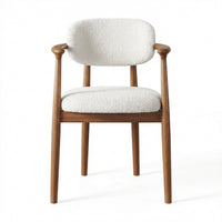 【LAS VEGAS MARKET EXHIBIT】 Walnut Wood Dining Armchair – Upholstered in Leather or Lambswool