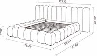 【LAS VEGAS MARKET EXHIBIT】Boucle Bubble Upholstered Platform Bed with Channel Headboard