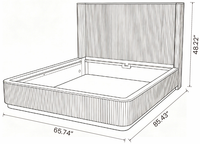 【LAS VEGAS MARKET EXHIBIT】Fluted Walnut Platform Bed with Tall Headboard