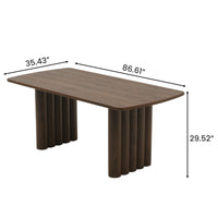Modern Solid Ash Wood 70.87 Inches Dining Table for 6-8 People with Wood Legs