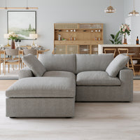 Sky Cloud Sectional Sofa | Pet-Friendly Cover 80-Inch Linen L-Shaped Sectionals 3-Seaters