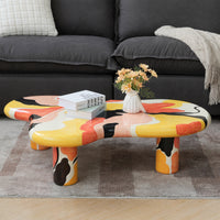 Abstract Swirl Coffee Table – 3 Color Options: Multicolor Swirl, Matte Black, Matte White