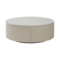 Minimalist Ribbed Round Coffee Table