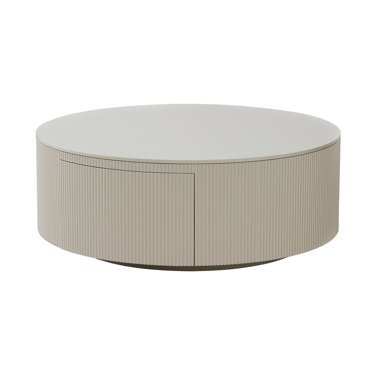 Minimalist Ribbed Round Coffee Table