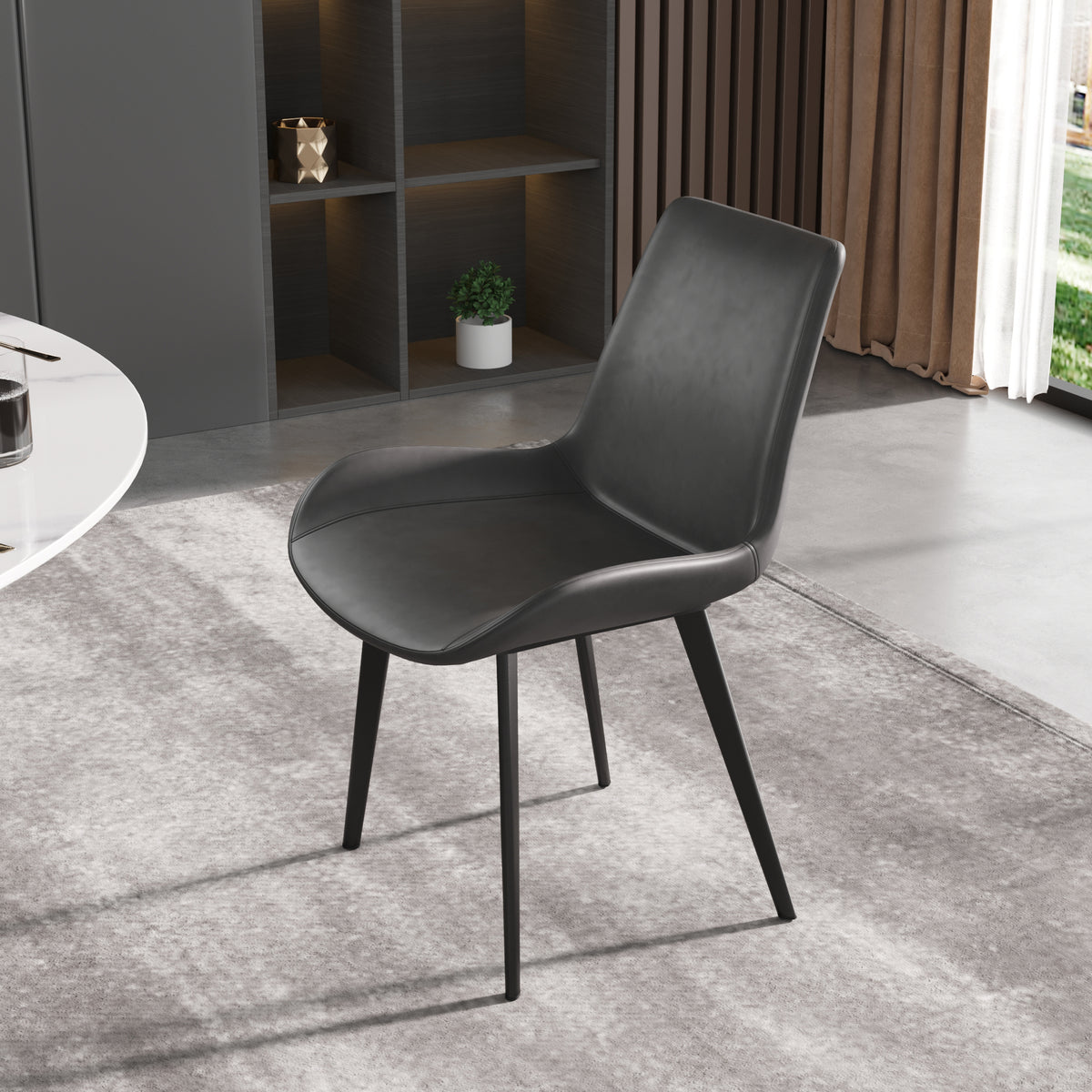 Modern Simple Luxury High-end Tea Restaurant Table Chair Italian Minimalist Leather Chair Nordic Backrest Chair