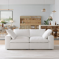 Sky Cloud Sectional Sofa | Modular Washable 80-Inch Linen Loveseats 2-Seaters