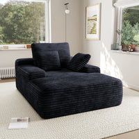 Modular Corduroy Lazy Sofa – Convertible Single Chaise Lounge with Pillows for Living Room/Bedroom