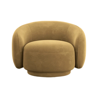 Modern Enveloping Single Sofa Chair – Cream White Velvet, Light Luxury Design for Living Room & Leisure Area