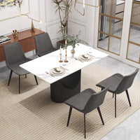 Modern Marble-Patterned Dining Table