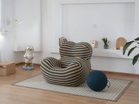 Unique Modern Stripe Accent Chair Sofa with Ottoman