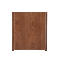 Curved 2-Drawer Solid Wood Nightstand – Modern Minimalist Bedside Table with Natural Grain