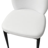 Vegan Leather Upholstered Dining Chairs, Black Carbon Steel Frame, 2/4 Pack Per Box Modern Arched Back Dining Side Chairs