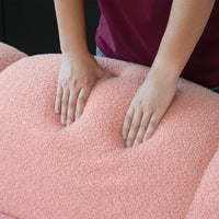 Cloud-Shaped Teddy Fleece Sofa – White Plush Fabric, Artistic Design for Living Room Light Luxury Leisure Area