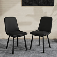 Modern Curved PU Leather Upholstered Dining Chair Set – 2 Color Options, 2-Pack Per Box