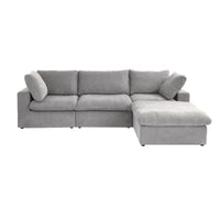 Enlarge the Product Image Button Sky Cloud Sectional Sofa | Washable Cover 120-Inch Linen L-Shaped Sectionals 4-Seaters