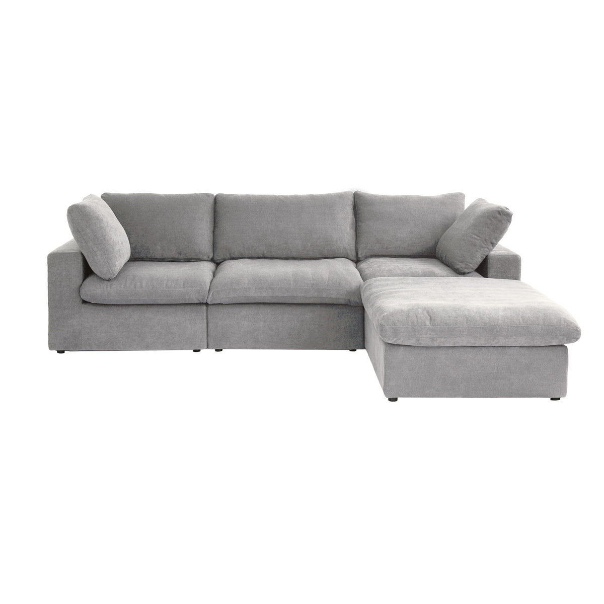 Enlarge the Product Image Button Sky Cloud Sectional Sofa | Washable Cover 120-Inch Linen L-Shaped Sectionals 4-Seaters