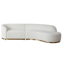 Contemporary Curved Couch in Sherpa Cover