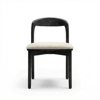 【LAS VEGAS MARKET EXHIBIT】Curved Back Dining Chair – 2 Color Options: Black Wood & Walnut Wood Upholstered Side Chair