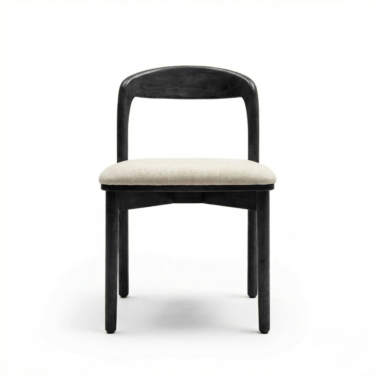 【LAS VEGAS MARKET EXHIBIT】Curved Back Dining Chair – 2 Color Options: Black Wood & Walnut Wood Upholstered Side Chair