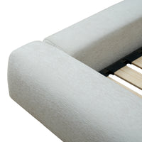 Vertical-Stripe Textured Upholstered Platform Bed with 4-Panel Headboard – Queen & King Size Options